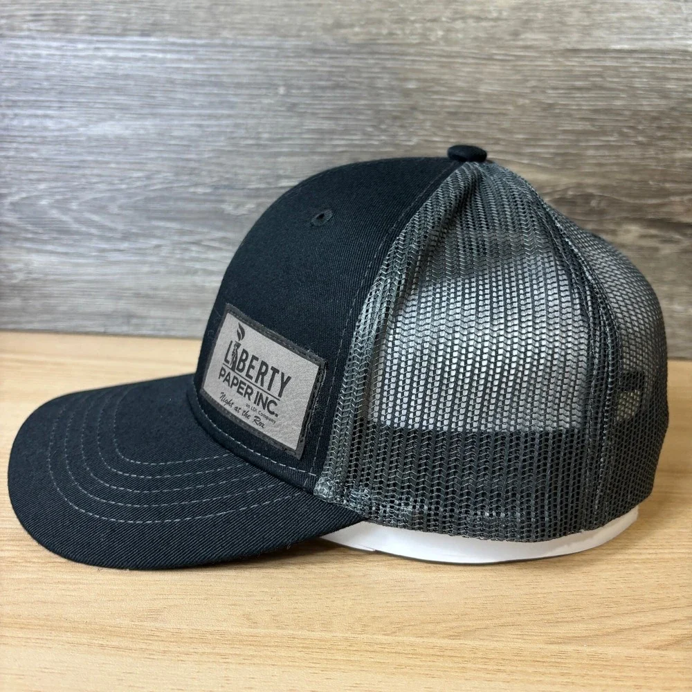 Liberty Paper Hat Cap Snap Back Black Gray Adjustable